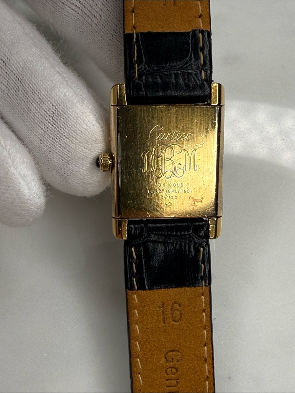 Auth Vintage Cartier Tank 18k Electroplated 1970s 21x28mm Manual Wind Movement - Picture 3 of 16